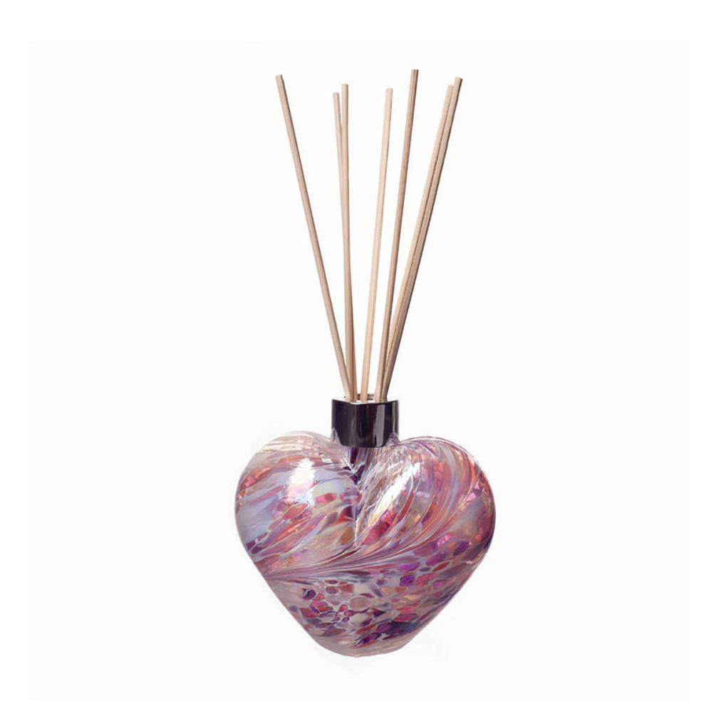Amelia Art Glass White, Pink, Violet Crackled Heart Reed Diffuser £15.74